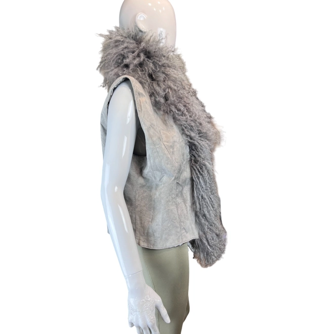 Additional Image for Victoria suede vest with real fur