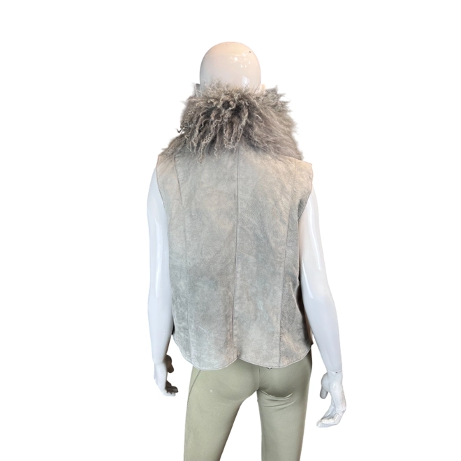 Additional Image for Victoria suede vest with real fur