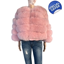 Richmond pink fox fur c..