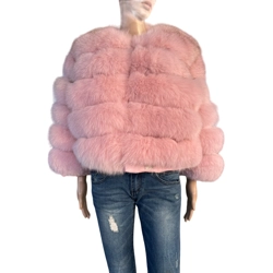 Richmond pink fox fur coat, L-XL