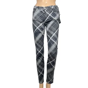 7 For All Mankind skinny B&W check print wax pants