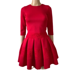 Red neoprene dress