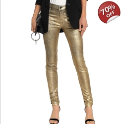 J Brand Gold Maria High-rise Metallic Skinny Jeans