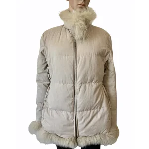 Leonardo down women's coat with real fur IT46