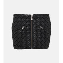 Rotate leather skirt