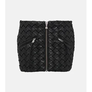 Rotate leather skirt