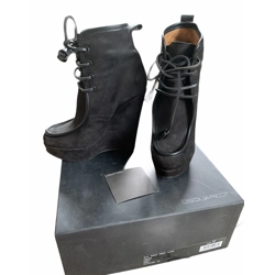 Dsquared2 wedge suede black booties 14cm