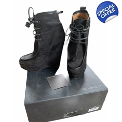 Dsquared2 wedge suede black booties 14cm