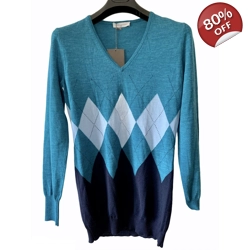 Ballantyne V neck merino wool sweater