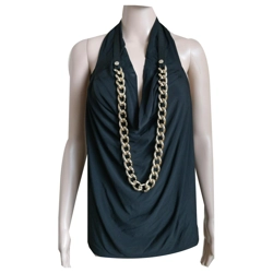 Elisabetta Frannchi black top with gold chain