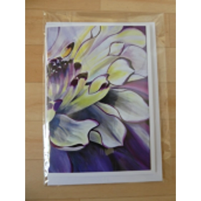 Purple Yellow Dahlia Card