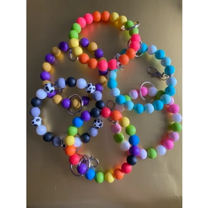 Silicone Beaded Wrist Key Fob