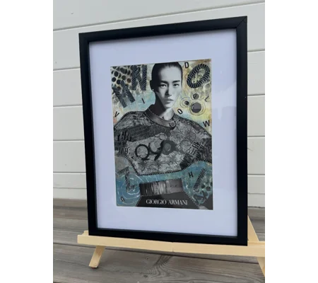 Original collagekunst – Gel print 30 × 40 cm