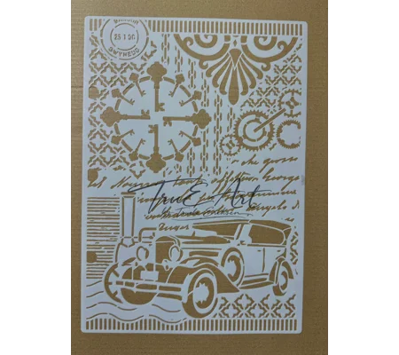 Sjablong str. 20X30 cm Old car