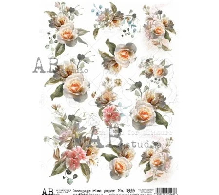 Rice paper A4 No.1336 flowers