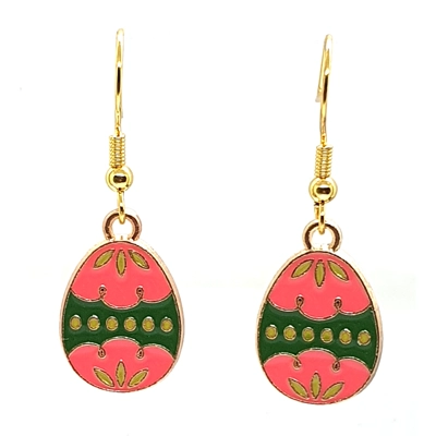 Påskägg med rosa/grönt mönster