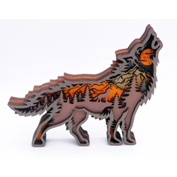 Wooden 3D Wolf