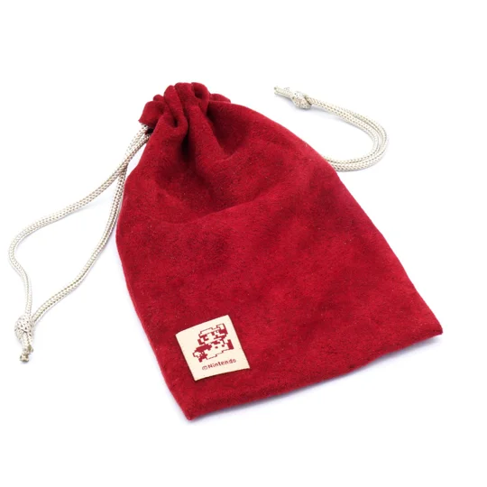Club Nintendo 3DS Reversible Drawstring Pouch Official Mario kinahaku Red Limited Edition. 8”x5”