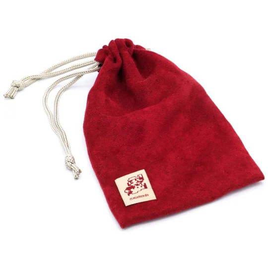 Club Nintendo 3DS Reversible Drawstring Pouch Official Mario kinahaku Red Limited Edition. 8”x5”