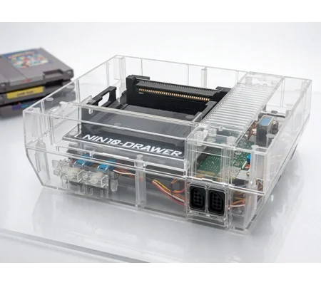 NES Konsole Premium «Crystal Edition» PAL Region Free – Nintendrawer & 8BitDo Wireless Bundle