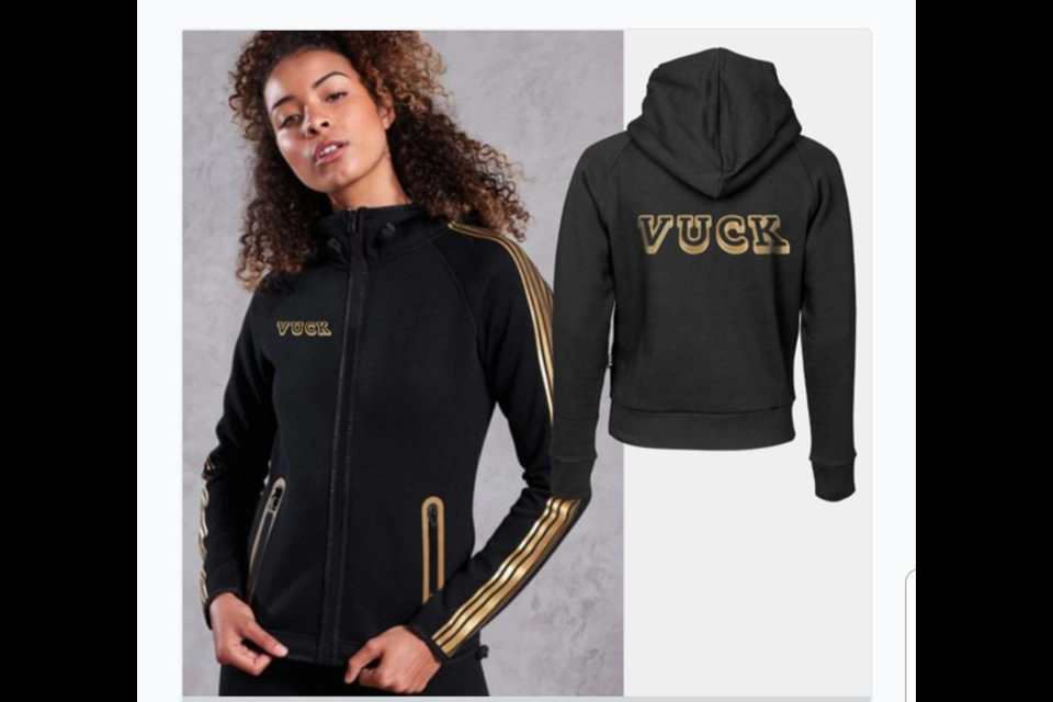 Womens Gold Sriped Zip Hoodie