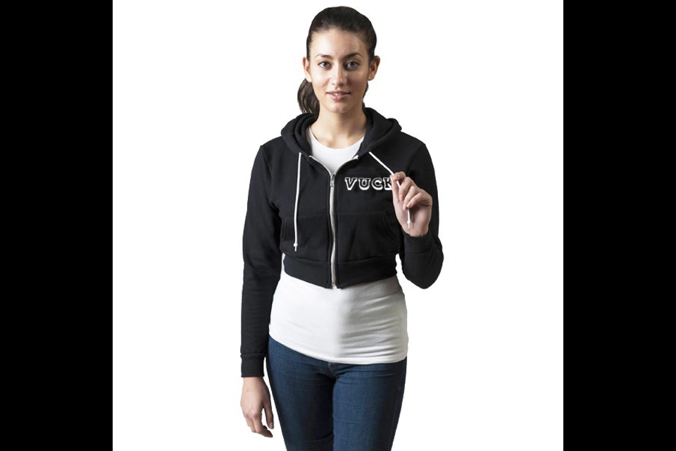 Womens Cropped Zip Hoodie