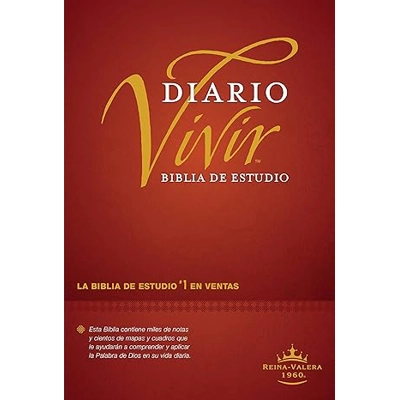 Biblia de Estudio del Diario Vivir RVR60 (Tapa Dura, Vino Tinto, Letra Roja)