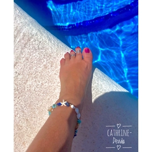 Fotlenke i lapis og larimar. Devidadesign