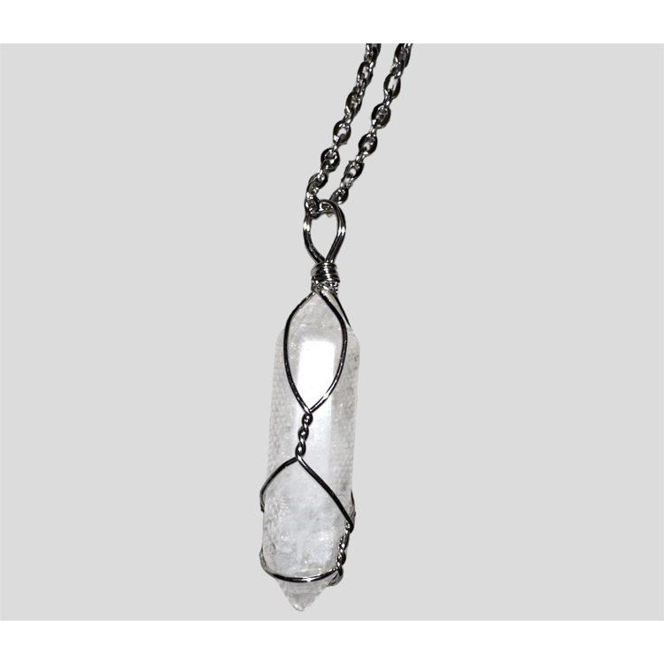 Clear Quartz Wire Wrapped Ne..