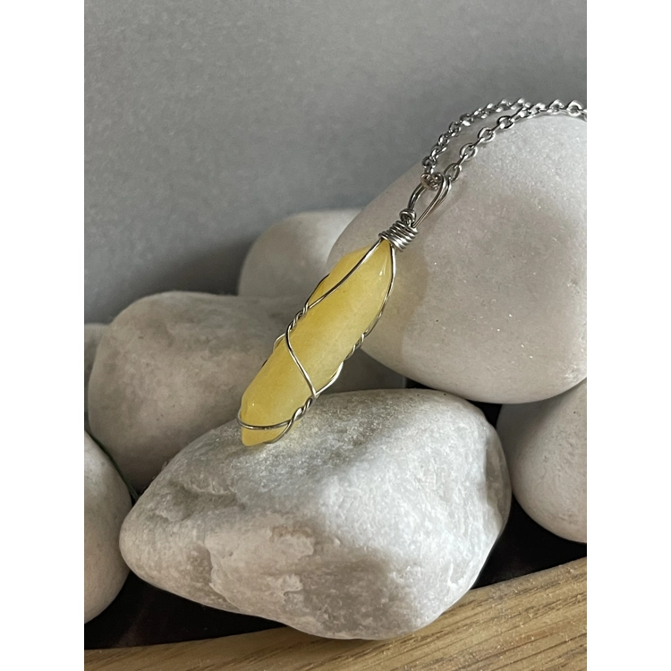 Yellow Jade Wire Wrapped Nec..
