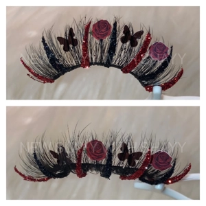 RED & BLACK BUTTERFLY & ROSE