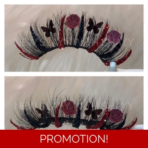 RED & BLACK BUTTERFLY & ROSE