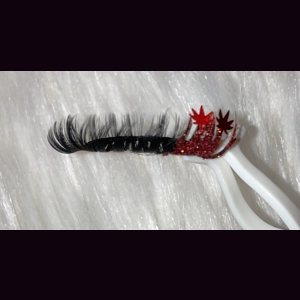 RED GLITTER WITH RED LEAFS