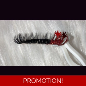 RED GLITTER WITH RED LEAFS