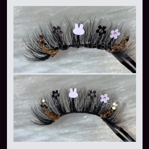 Gold light pink bunny patch