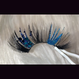 25MM Peacock blue glitter lashes