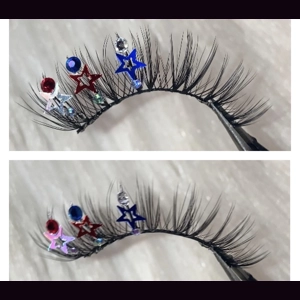 Red silver blue rhinestone stars