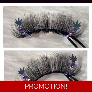 Purple rhinestone leafs