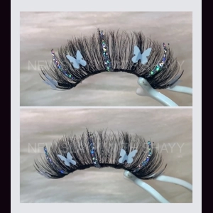 DISCO SILVER THIN WHITE BUTTERFLY