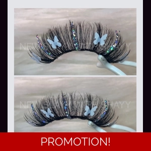 DISCO SILVER THIN WHITE BUTTERFLY