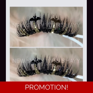 Gold & black glitter bats