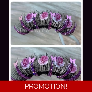 Purple bottoms with butterfly and roses