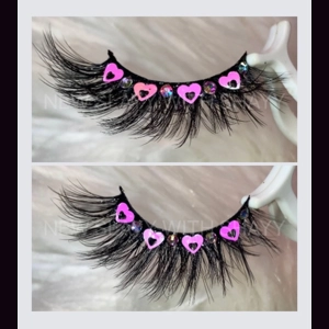 HOT PINK HEART AND RHINESTONE