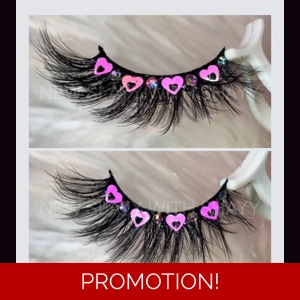 HOT PINK HEART AND RHINESTONE