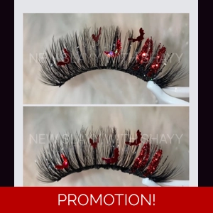 Red and black glitter ombré batz