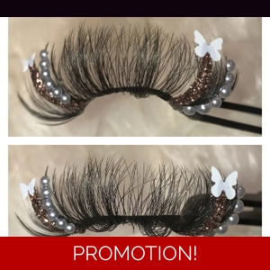 Brown glitter pearls & butterflies