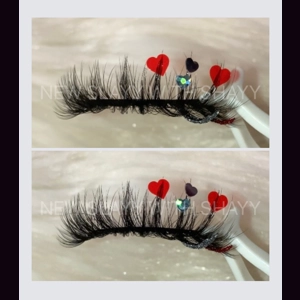 RED & SILVER GLITTER HEARTS