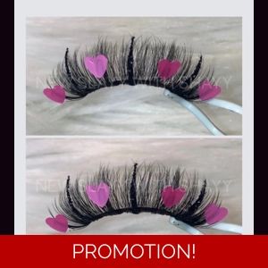 HOT PINK THIN GLITTER HEARTS