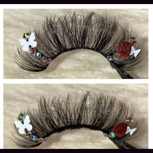 Red roses and white butterflies