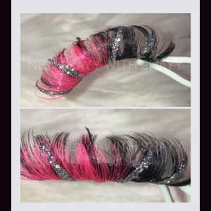 Hot pink with silver